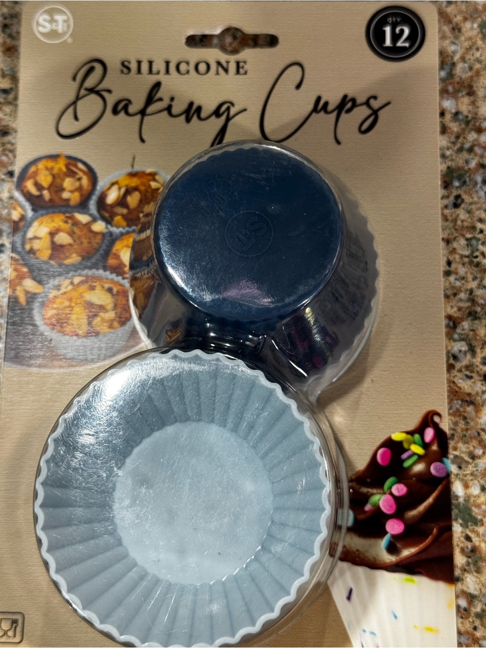 Reusable Silicone Baking Cups - Blue, Pack of 12